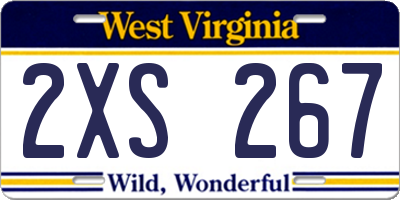 WV license plate 2XS267