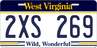 WV license plate 2XS269