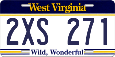 WV license plate 2XS271