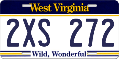 WV license plate 2XS272