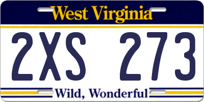 WV license plate 2XS273