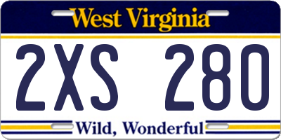 WV license plate 2XS280