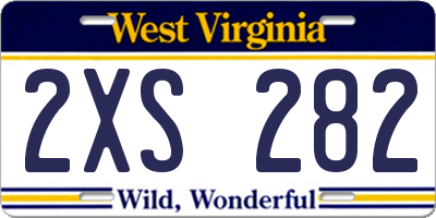 WV license plate 2XS282