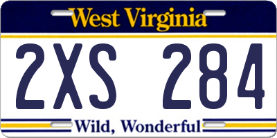 WV license plate 2XS284