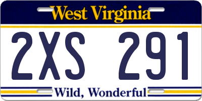 WV license plate 2XS291
