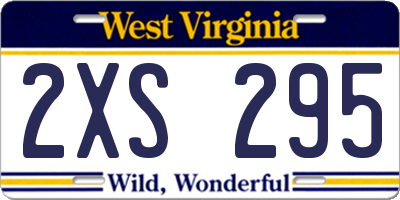 WV license plate 2XS295
