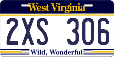 WV license plate 2XS306