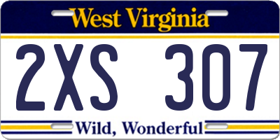 WV license plate 2XS307