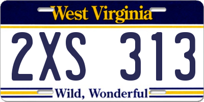WV license plate 2XS313