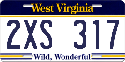 WV license plate 2XS317