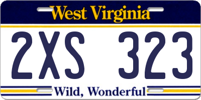 WV license plate 2XS323