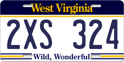 WV license plate 2XS324