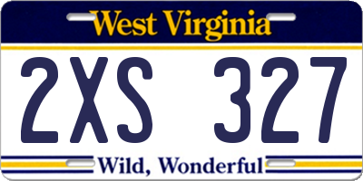 WV license plate 2XS327