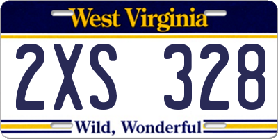 WV license plate 2XS328