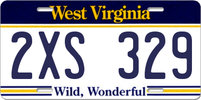 WV license plate 2XS329