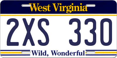 WV license plate 2XS330