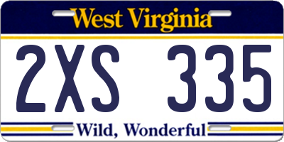 WV license plate 2XS335