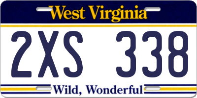 WV license plate 2XS338