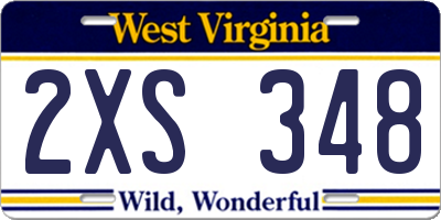 WV license plate 2XS348