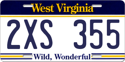 WV license plate 2XS355