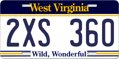 WV license plate 2XS360