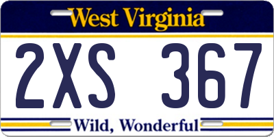 WV license plate 2XS367