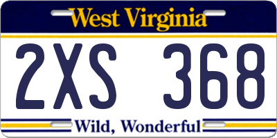 WV license plate 2XS368