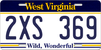 WV license plate 2XS369
