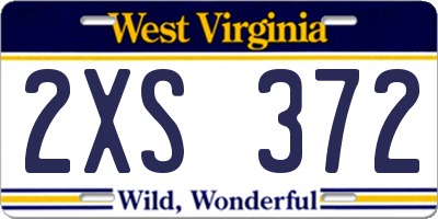 WV license plate 2XS372