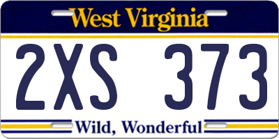 WV license plate 2XS373