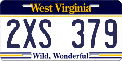 WV license plate 2XS379