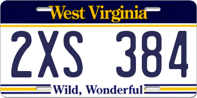 WV license plate 2XS384