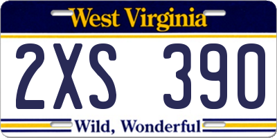 WV license plate 2XS390