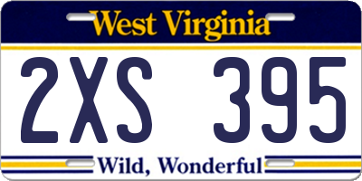 WV license plate 2XS395