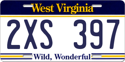 WV license plate 2XS397