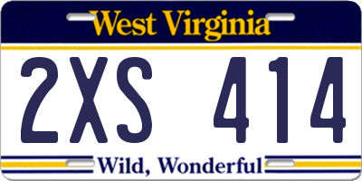 WV license plate 2XS414