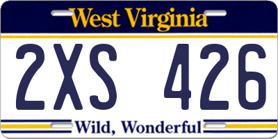 WV license plate 2XS426