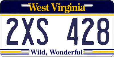 WV license plate 2XS428