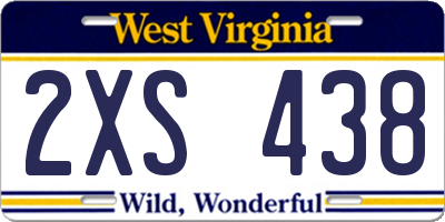 WV license plate 2XS438