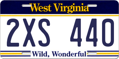 WV license plate 2XS440