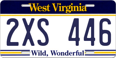 WV license plate 2XS446
