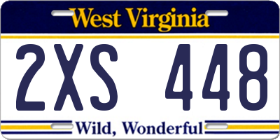 WV license plate 2XS448