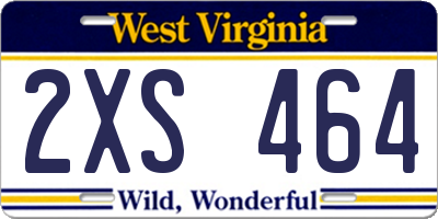 WV license plate 2XS464
