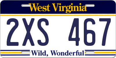 WV license plate 2XS467