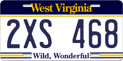 WV license plate 2XS468