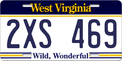 WV license plate 2XS469
