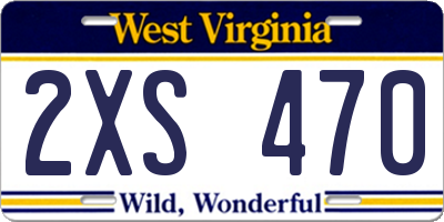 WV license plate 2XS470