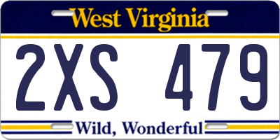 WV license plate 2XS479