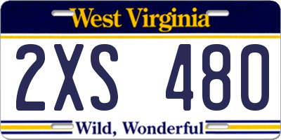 WV license plate 2XS480