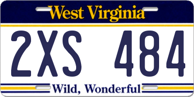 WV license plate 2XS484